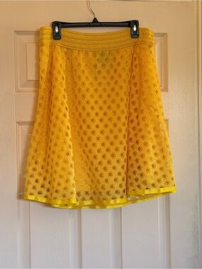 Metro Wear Yellow Eyelet A-Line Skirt